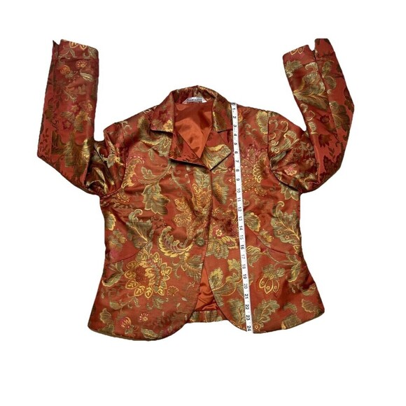 Connie Roberson Silk Floral Brocade‎ Blazer Jacket Women Lined Button USA Made - Picture 7 of 10